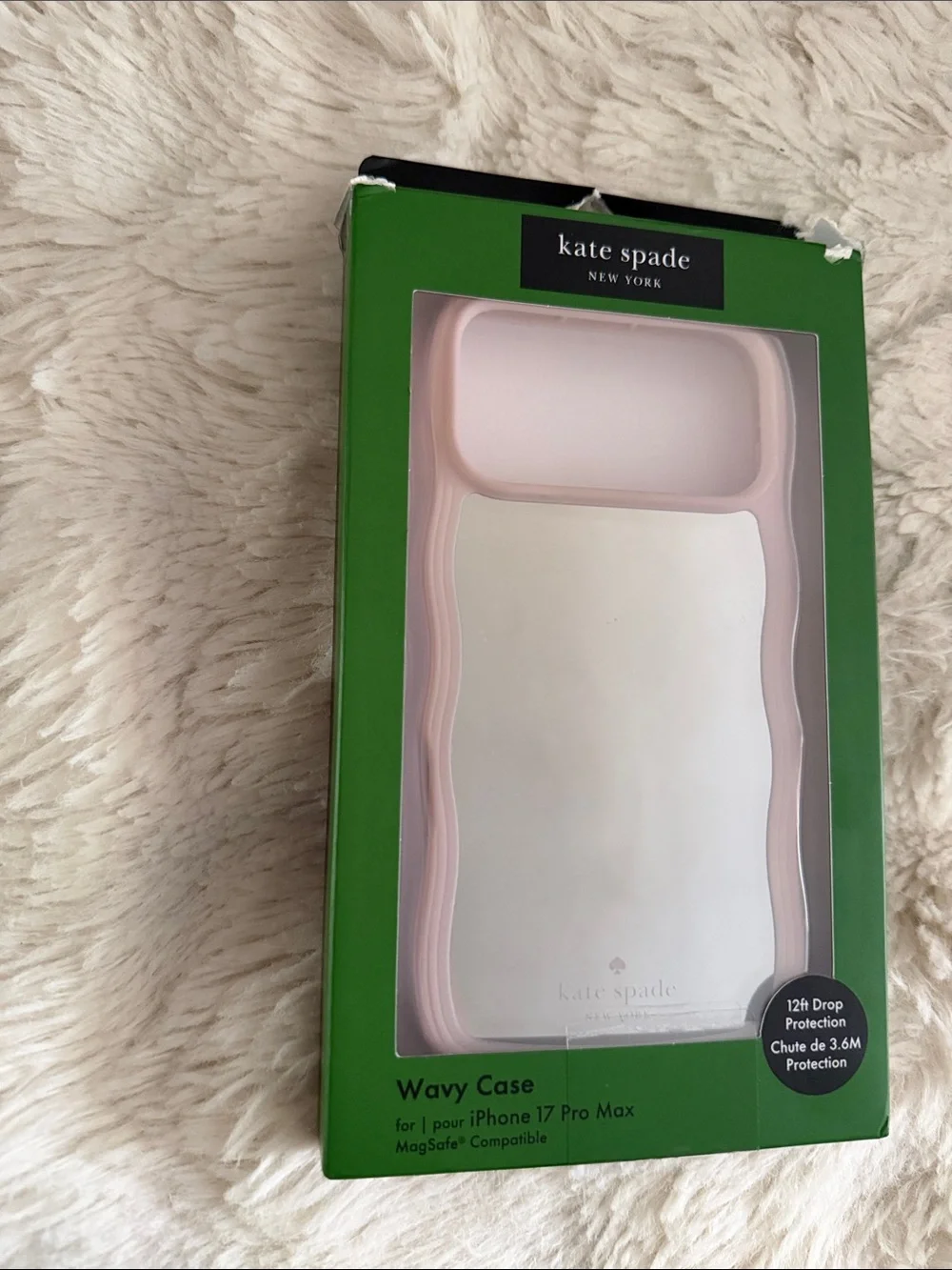 NEW KATE spade Pink MIRROR Wavy iPhone Case 17 PRO MAX MAGSAFE DROP PROTECTION X